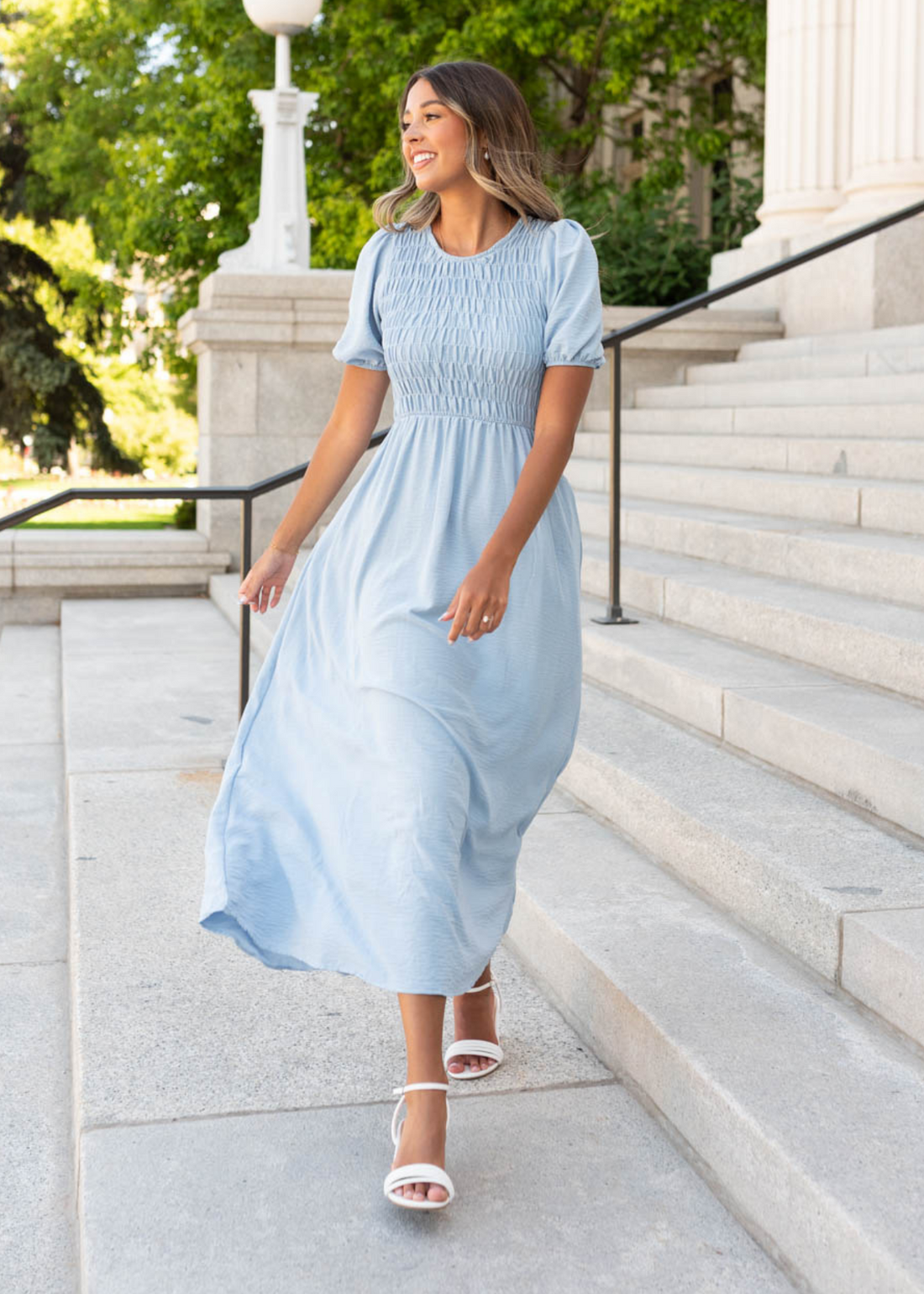 Kiki Blue Smocked Dress