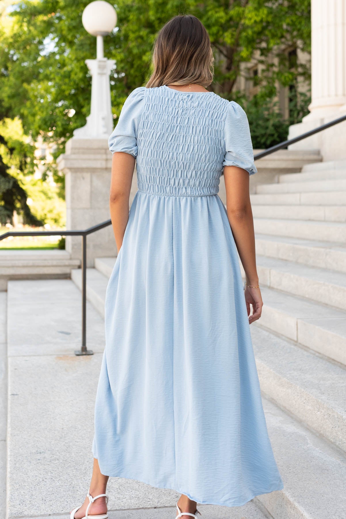 Kiki Blue Smocked Dress