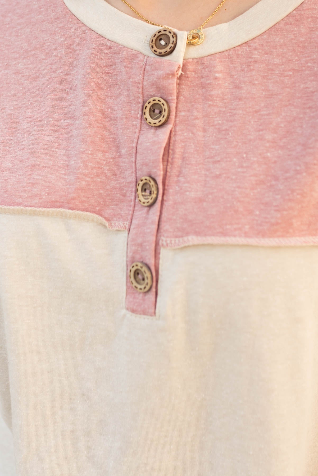 Kim Mauve Color Block Top