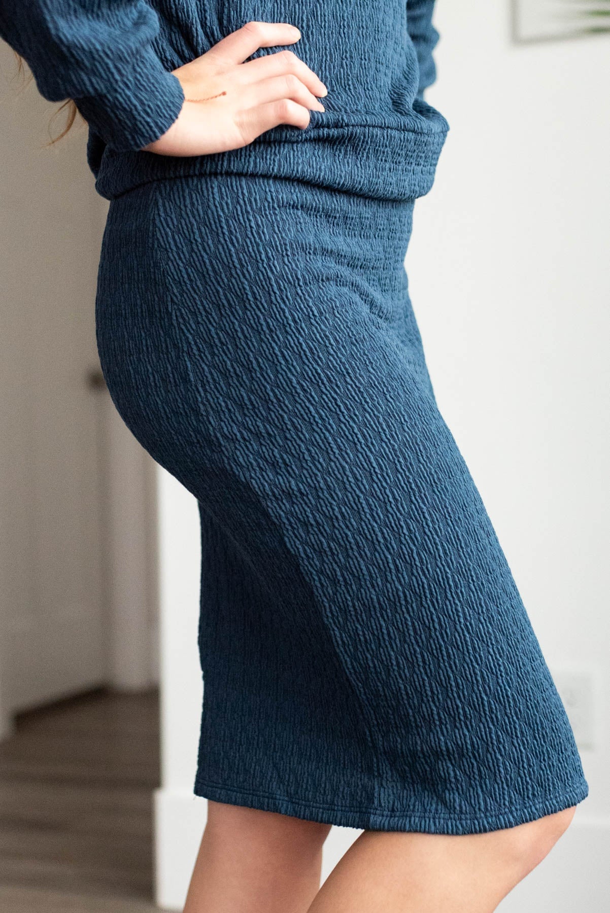 Kirstie Navy Knit Skirt