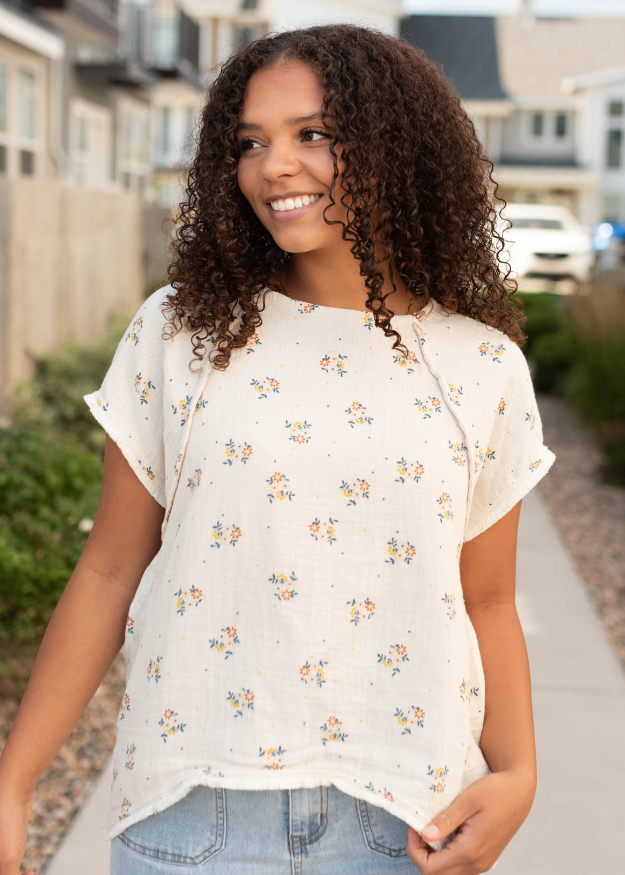 Kyrie Beige Floral Top