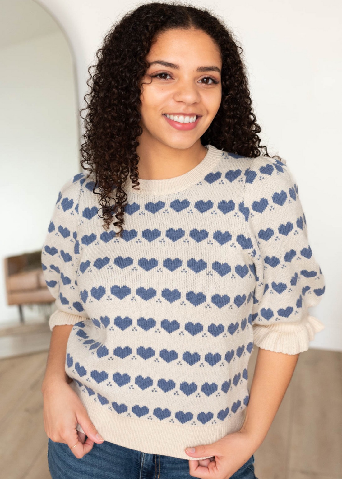 Laina Heart Stripe Sweater