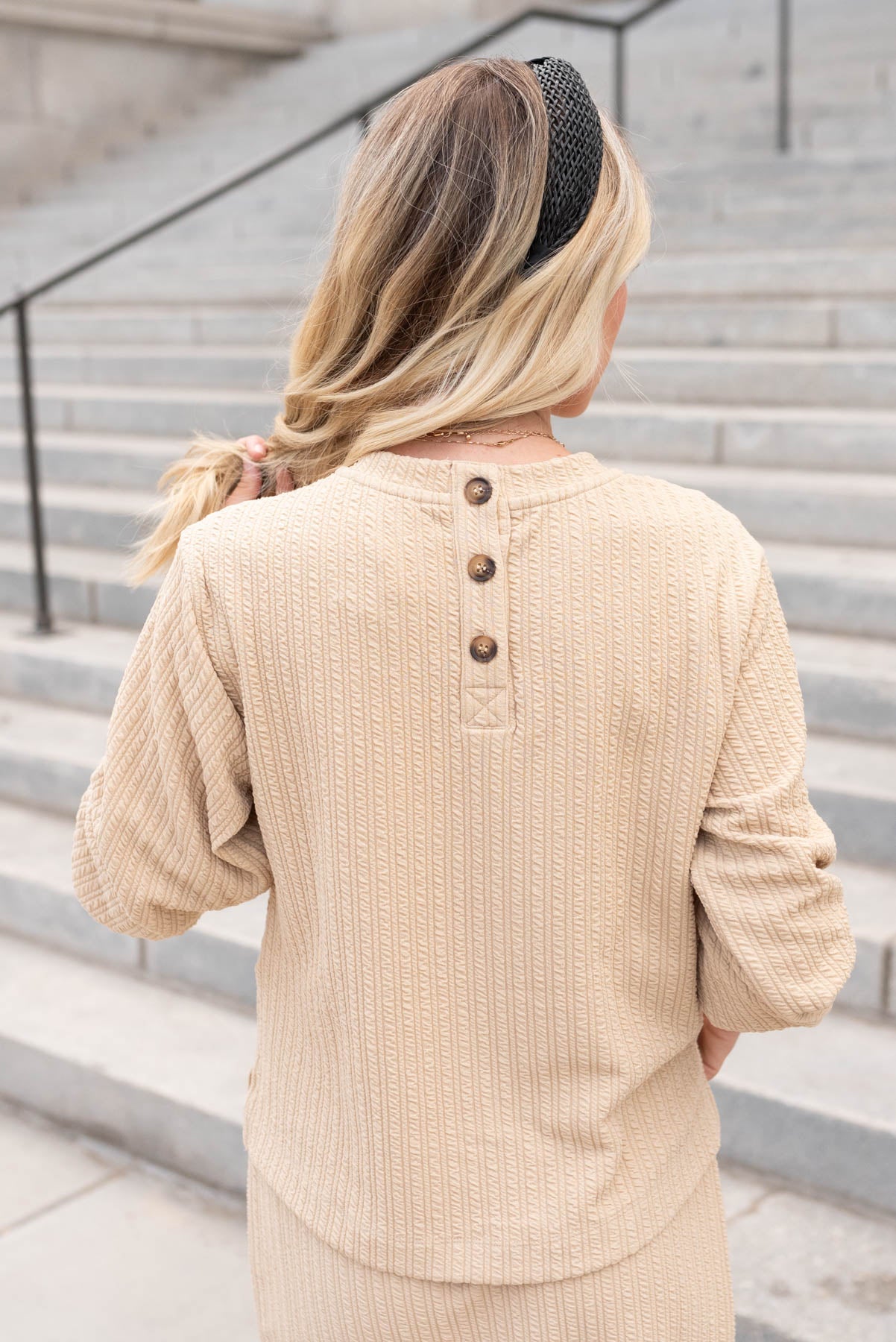 Lainey Beige Textured Top
