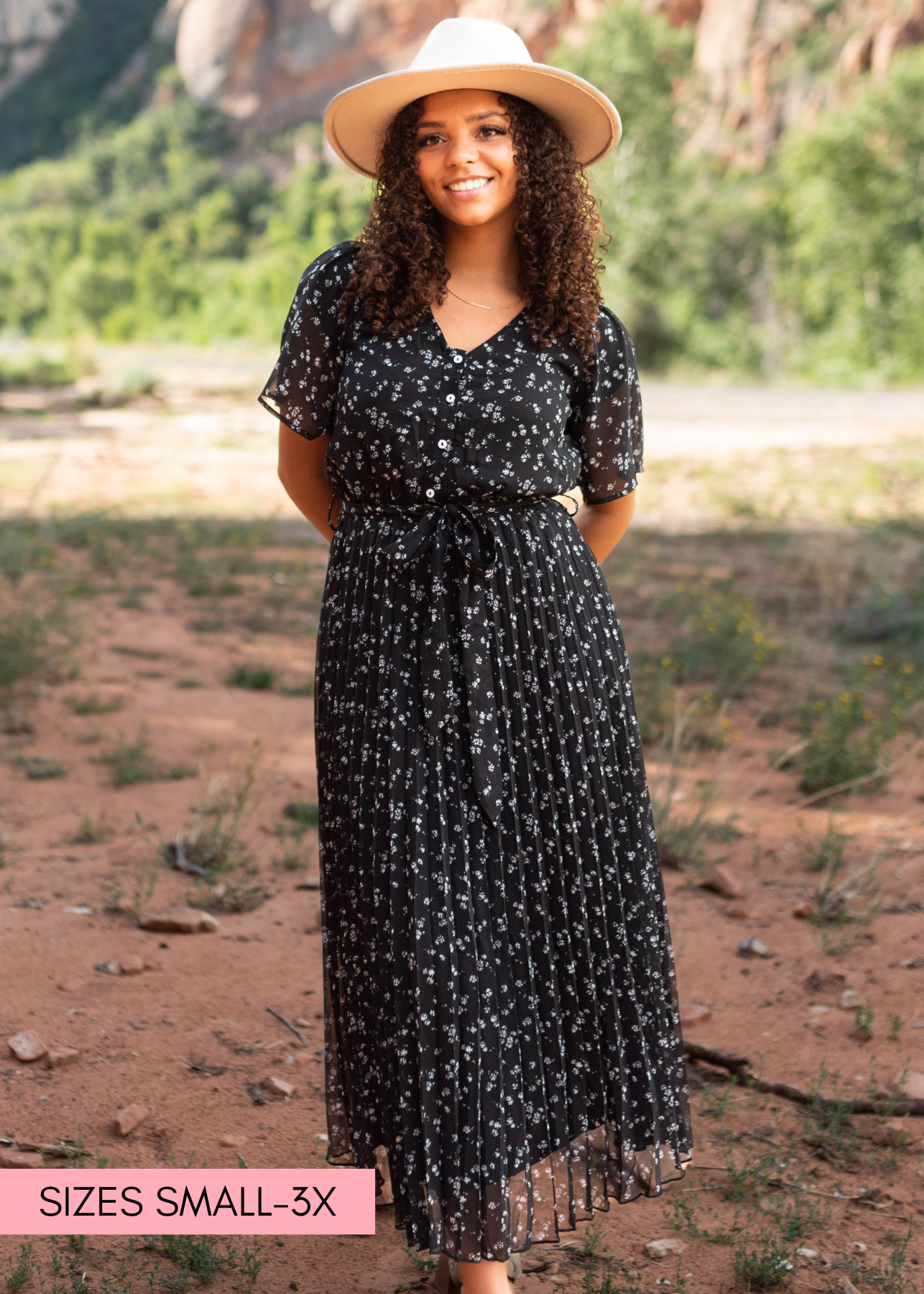 Lainey Black Floral Dress