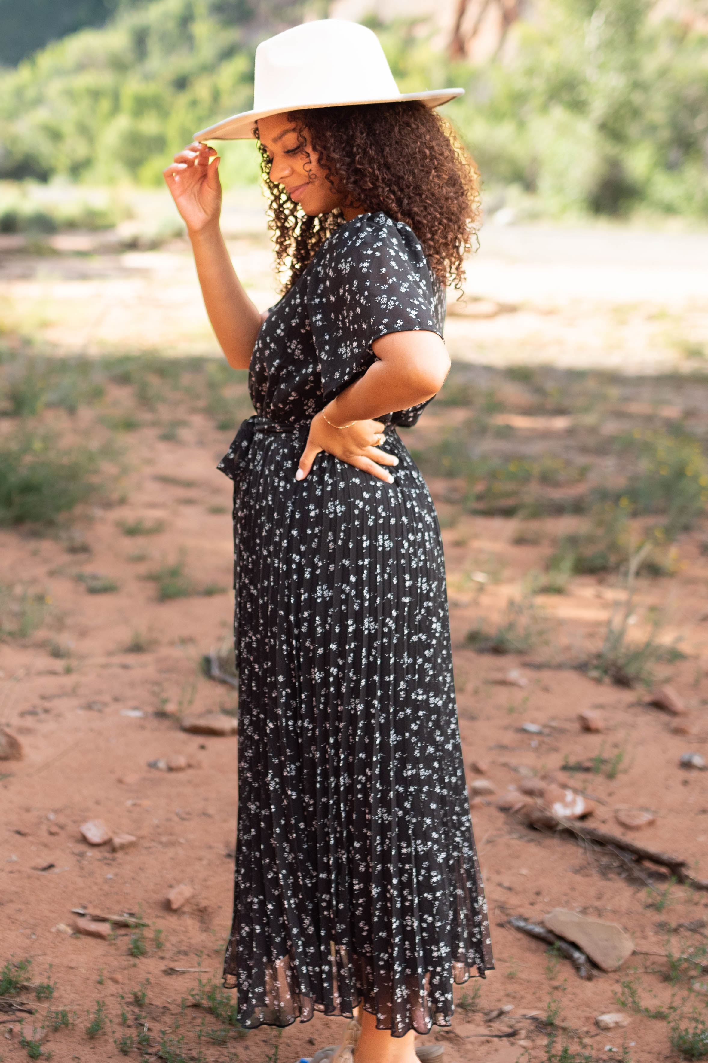 Lainey Black Floral Dress