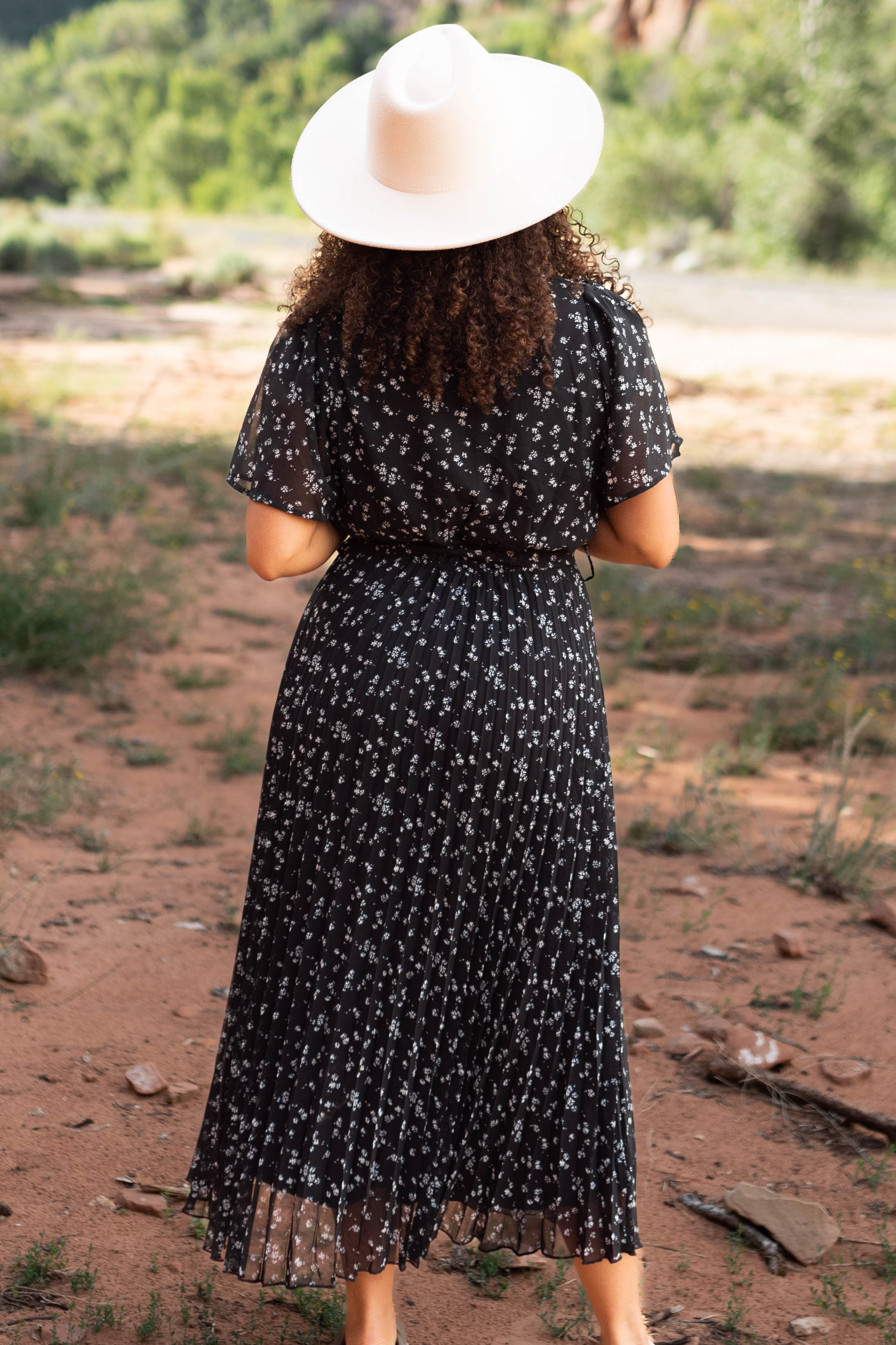 Lainey Black Floral Dress