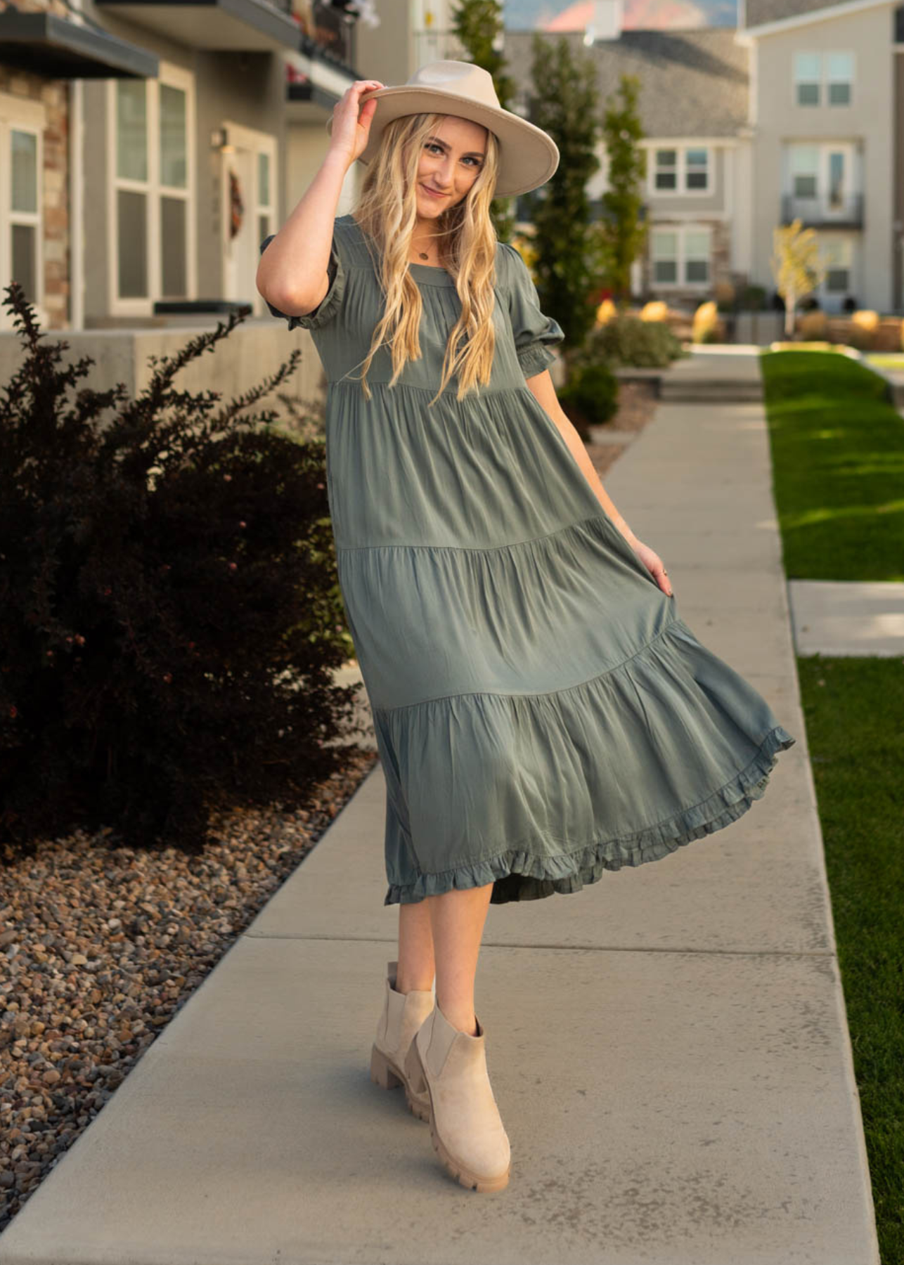 Larina Dark Moss Dress