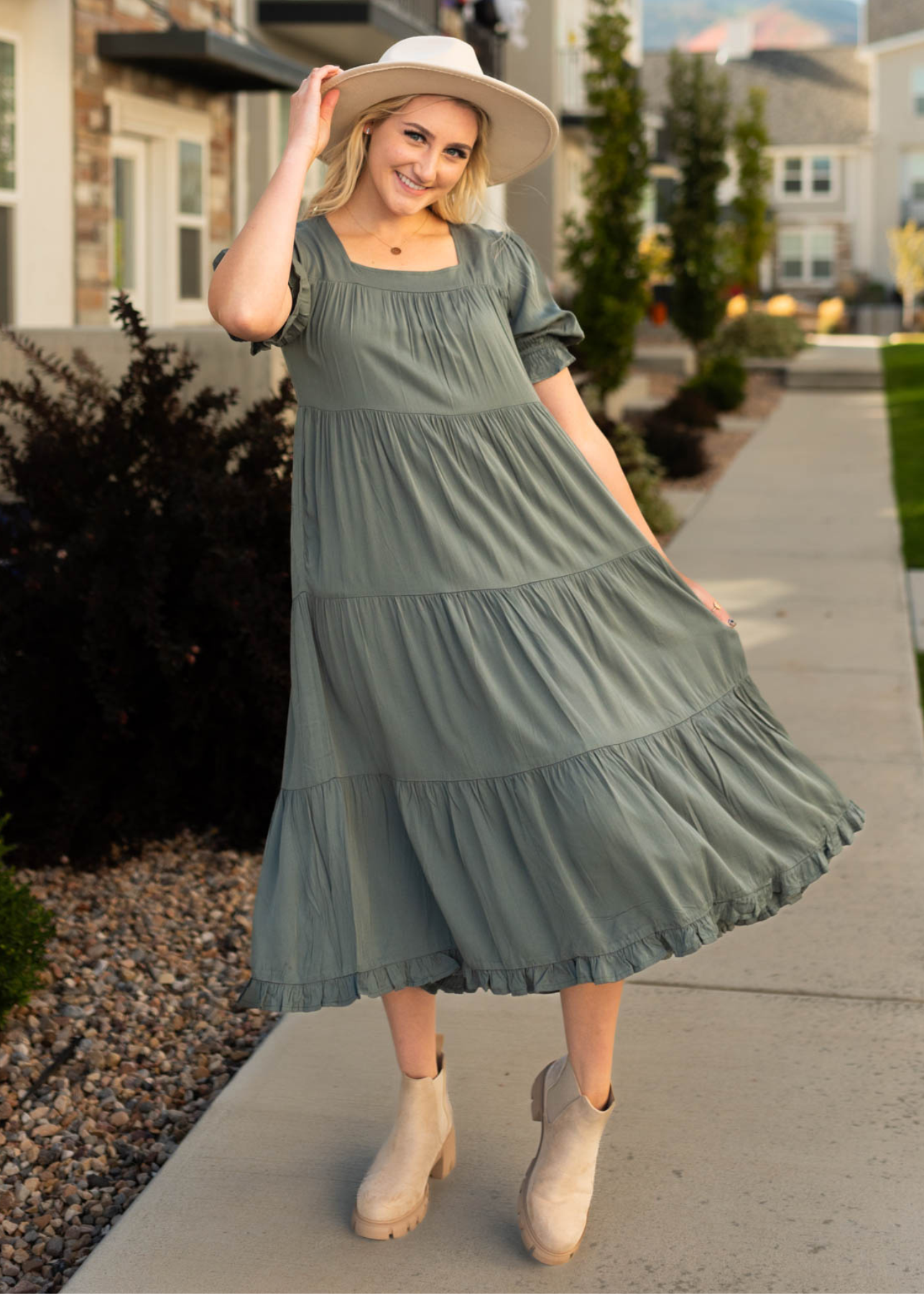 Larina Dark Moss Dress