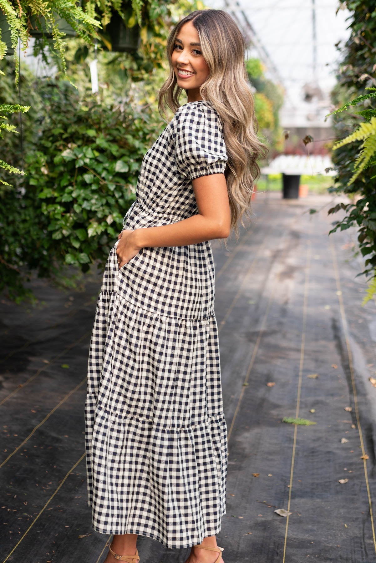 Layla Navy Tiered Dress