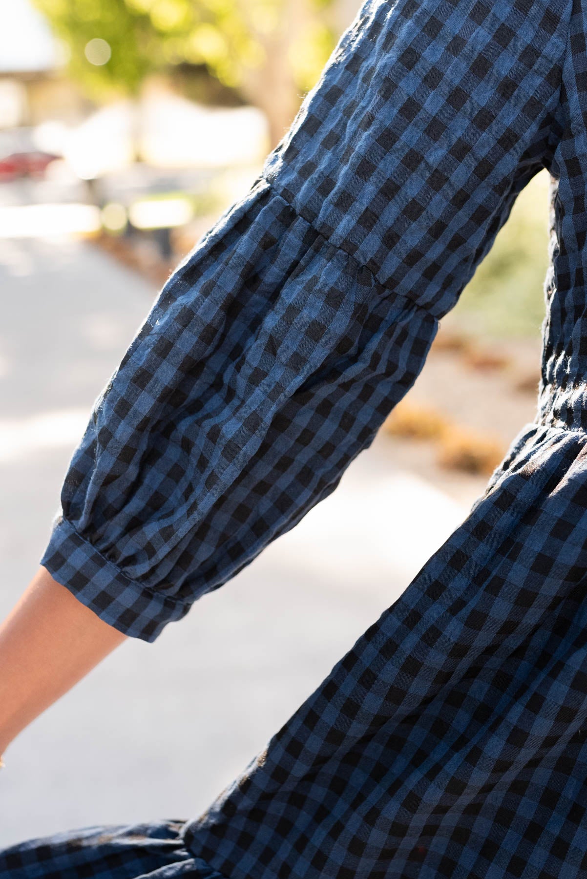 Layne Navy Black Gingham Dress
