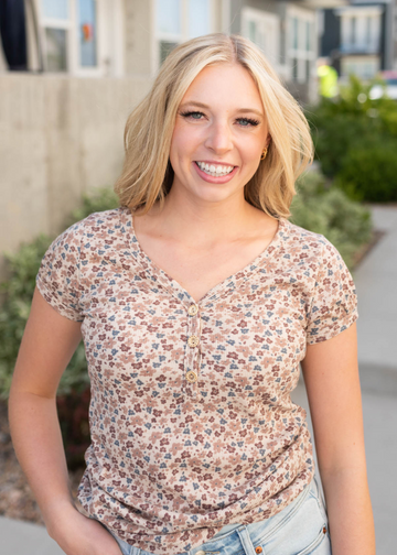 Leanne Ivory Floral Top