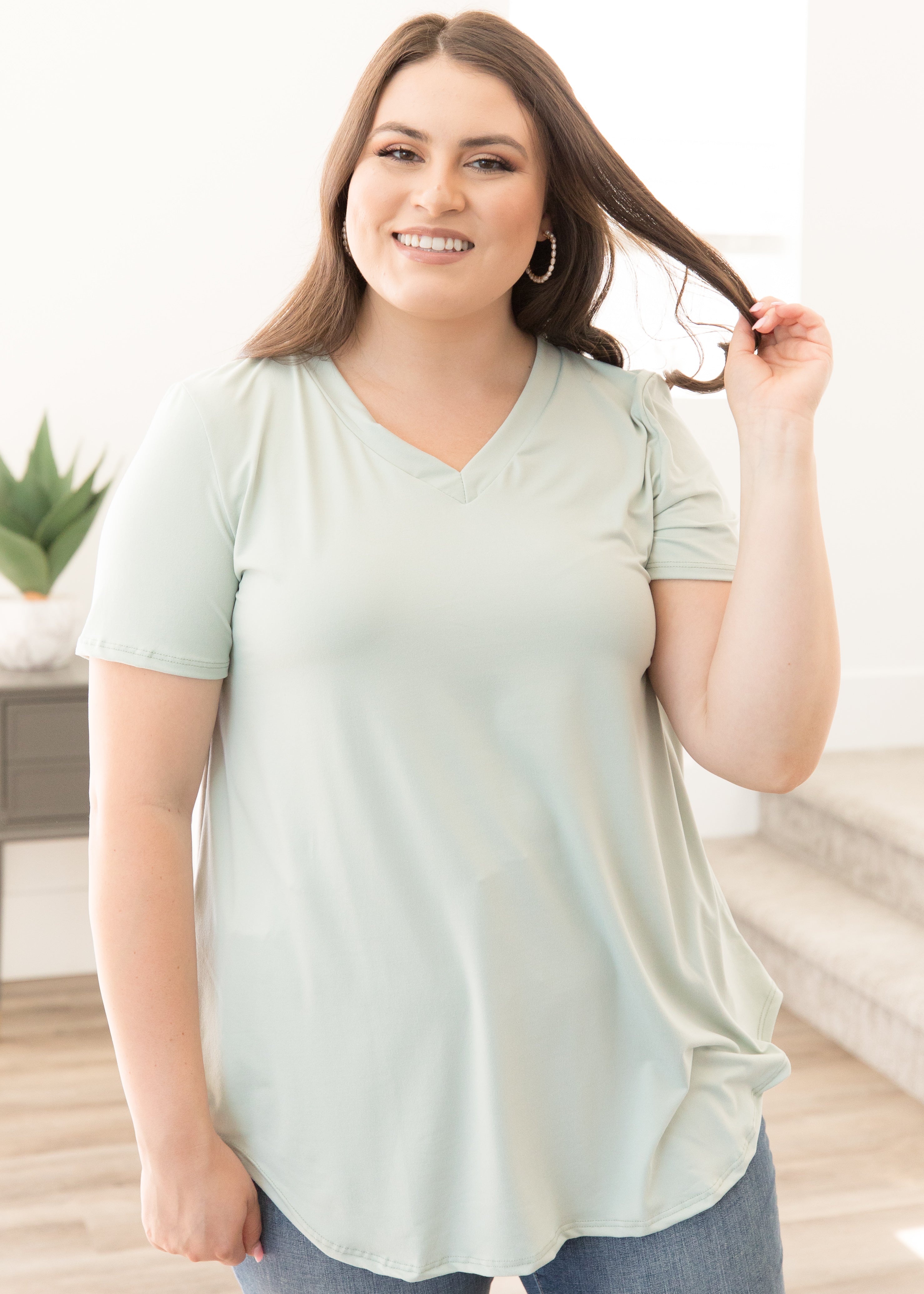 Leave It To Me V Neck Top