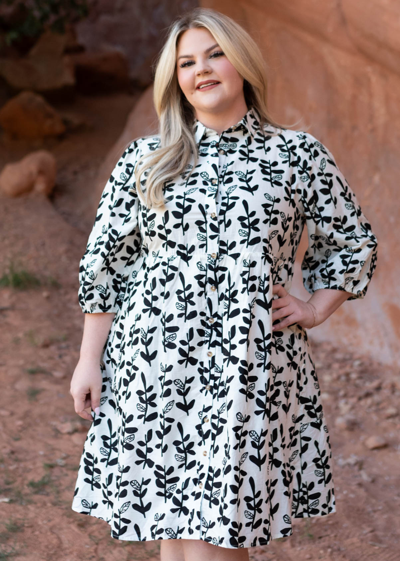 Leighann Black Floral Dress