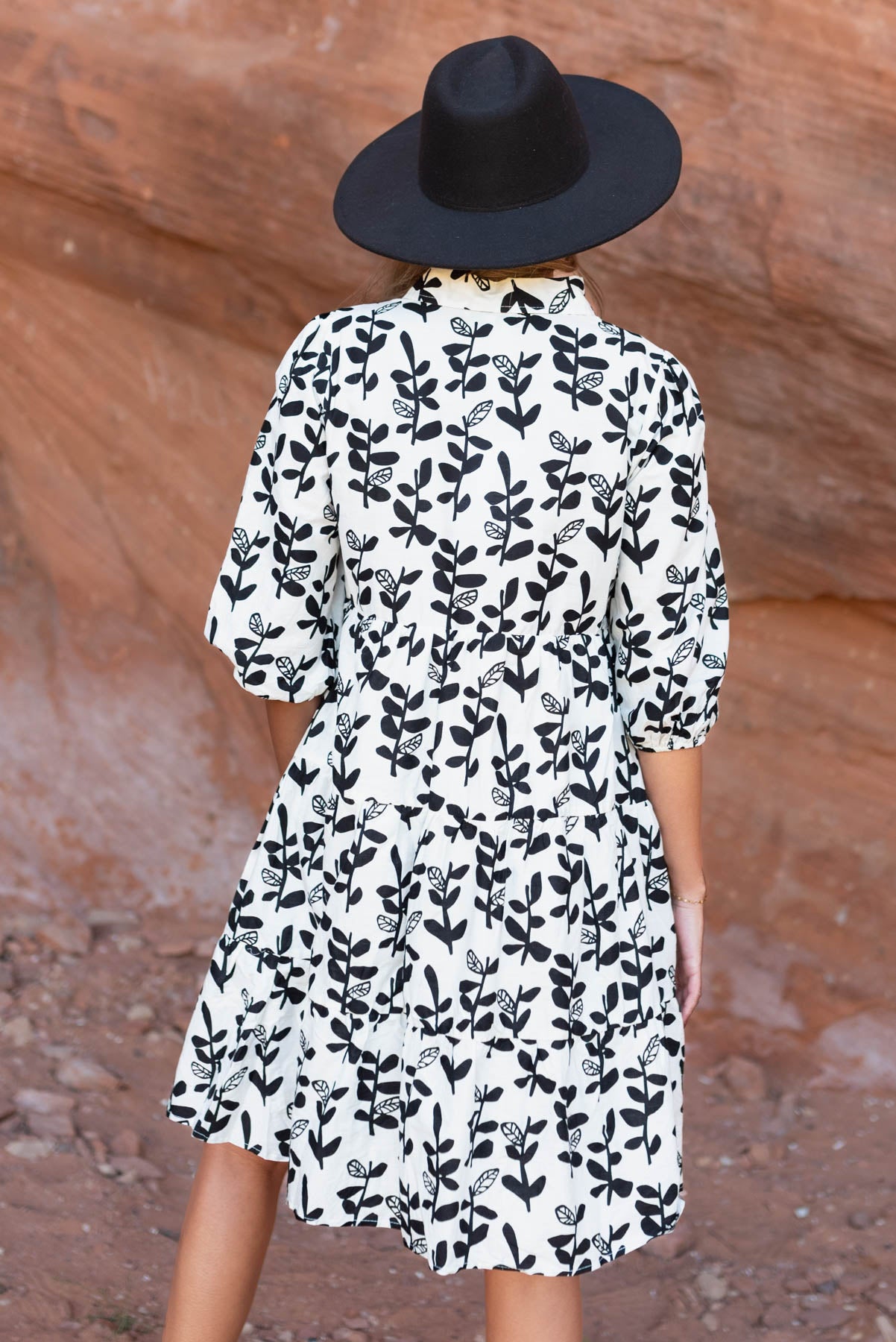 Leighann Black Floral Dress