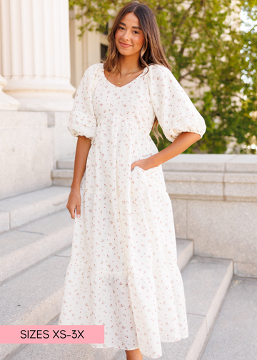 Lena Layne Ivory Floral Dress
