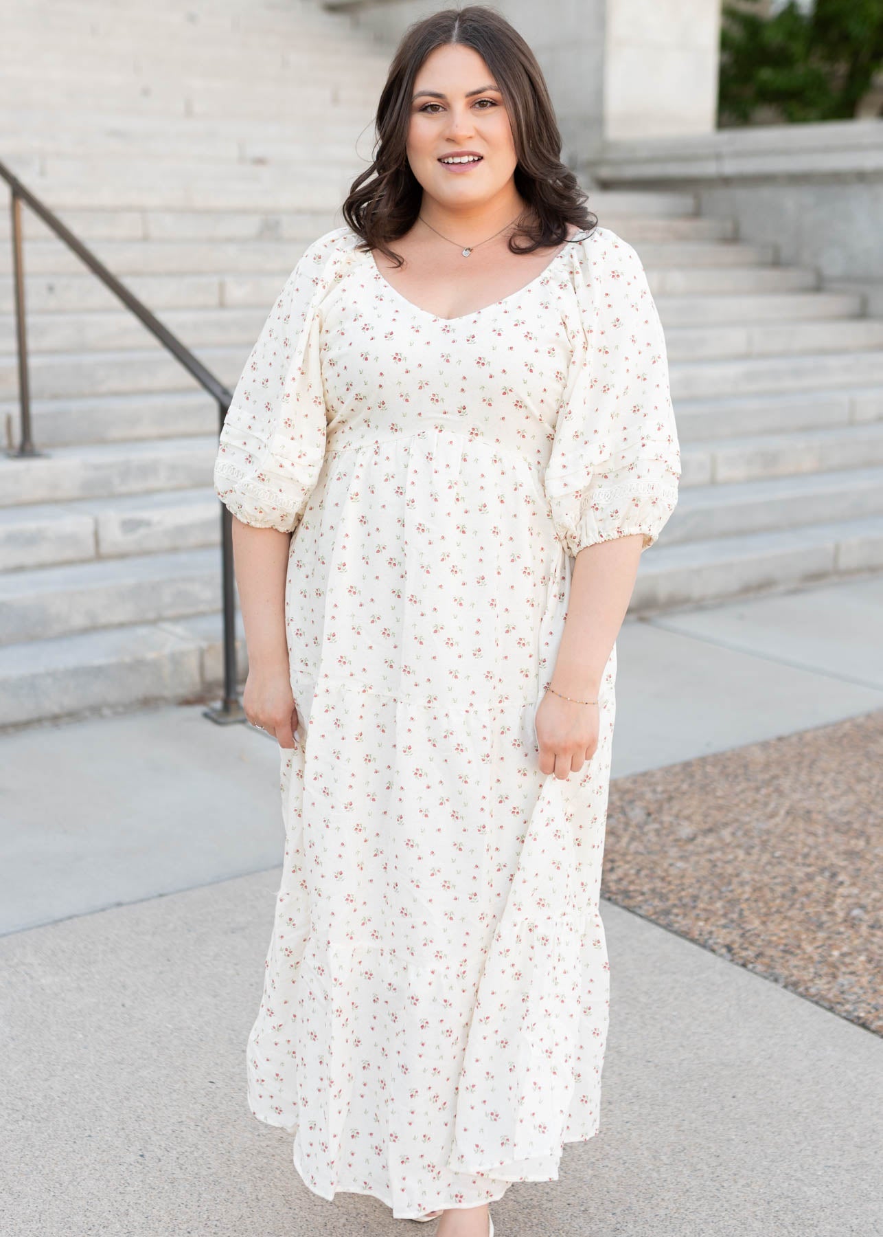 Lena Layne Ivory Floral Dress