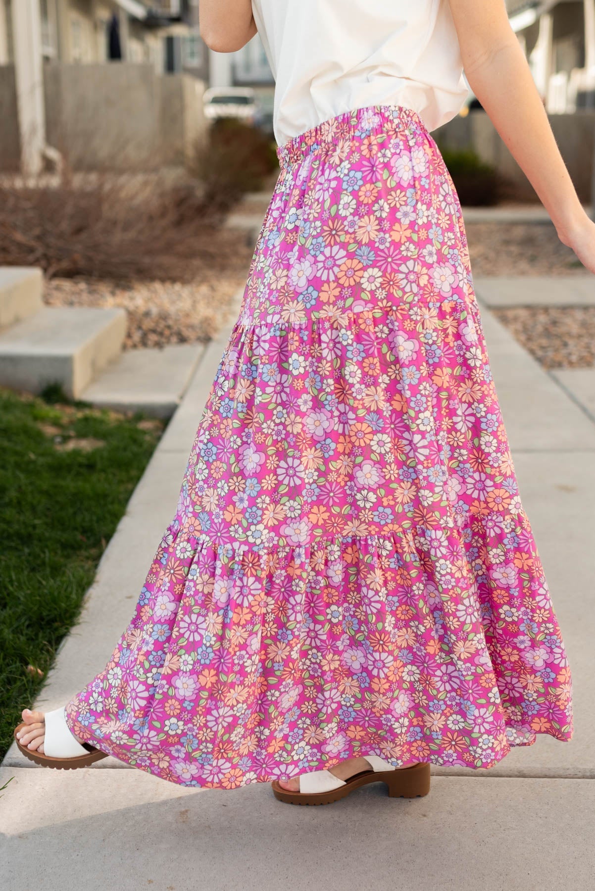 Lenora Pink Floral Skirt
