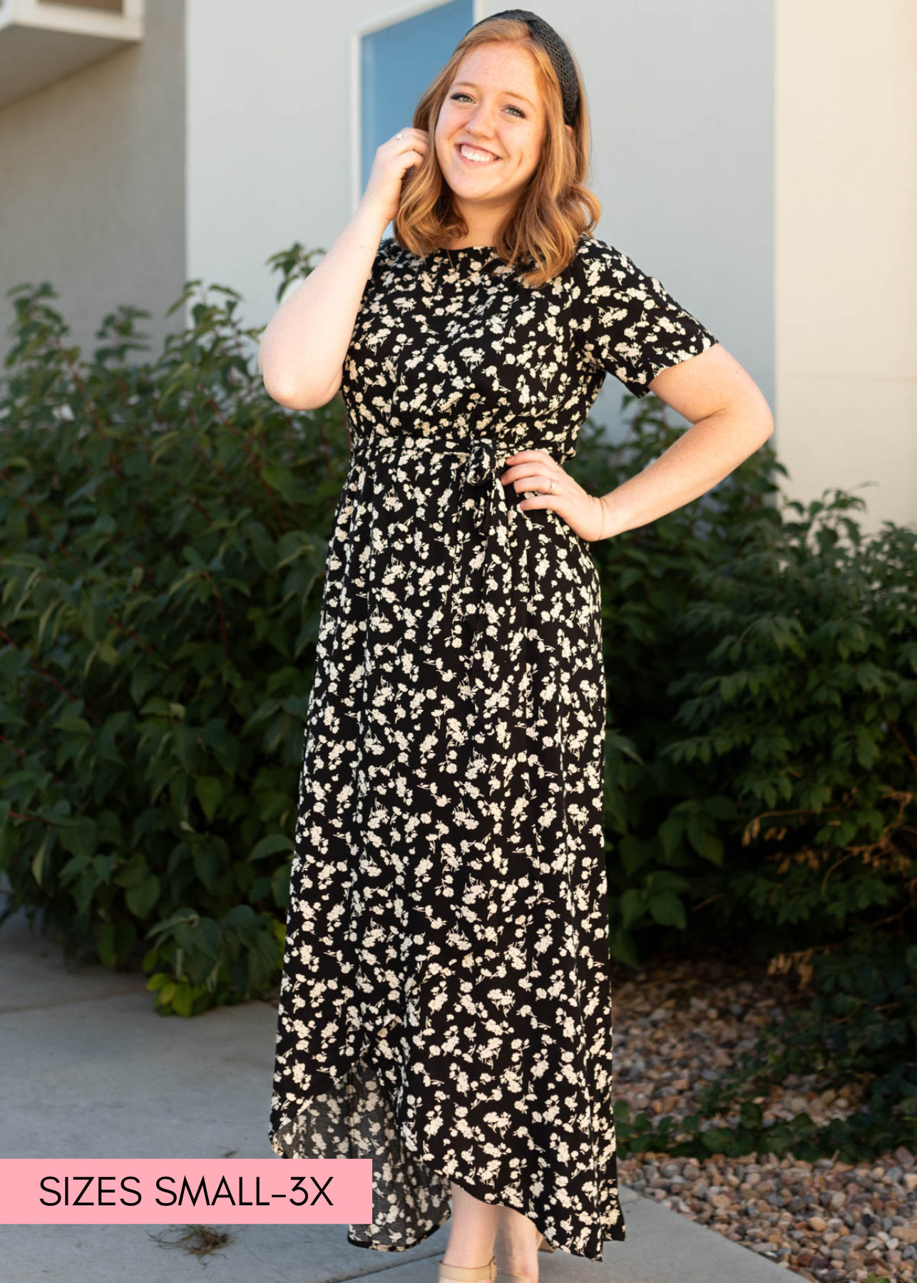 Lera Black Floral Dress