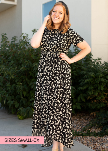 Lera Black Floral Dress