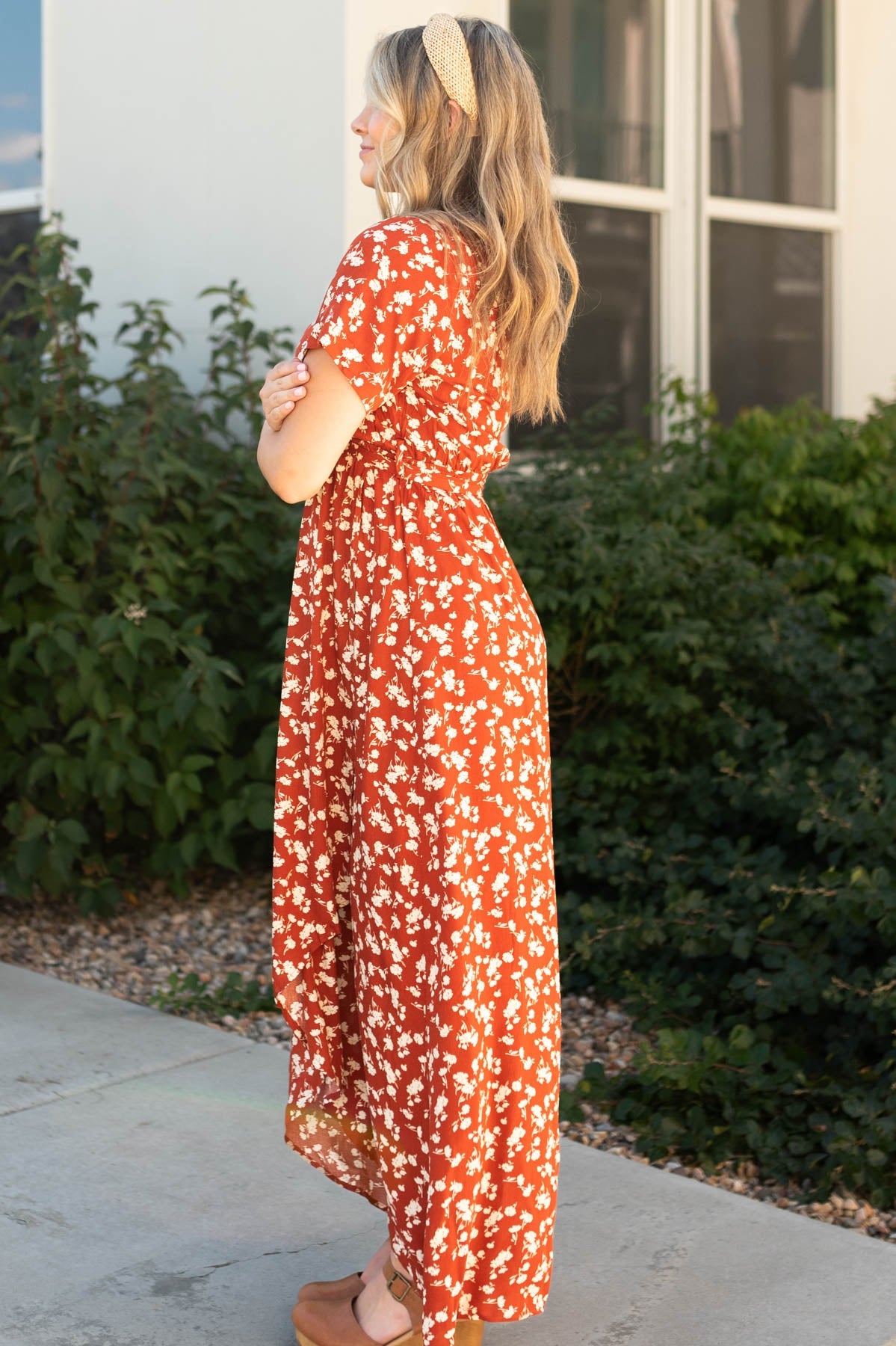 Lera Rust Floral Dress