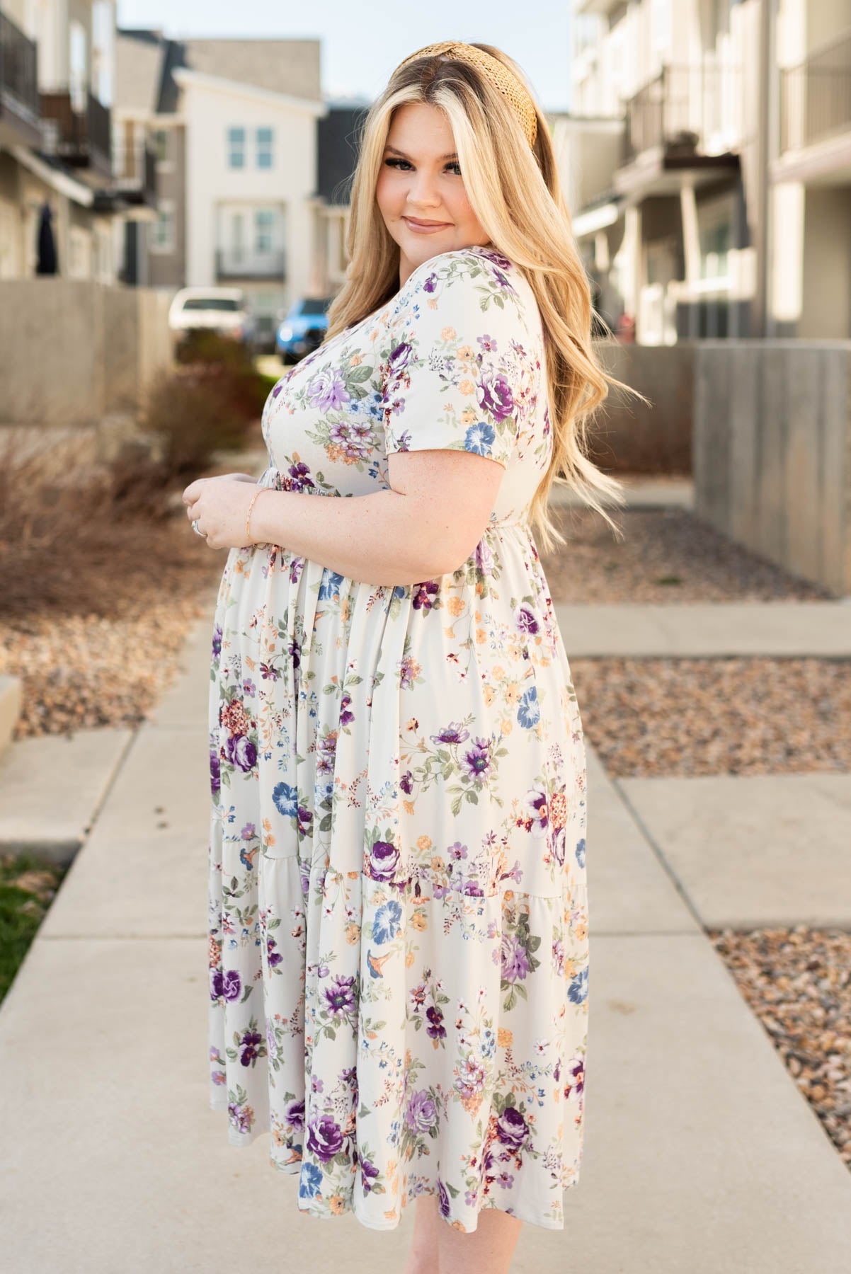 Lexy Grey Floral Dress