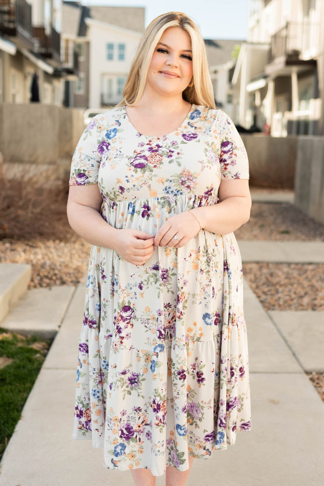 Lexy Grey Floral Dress