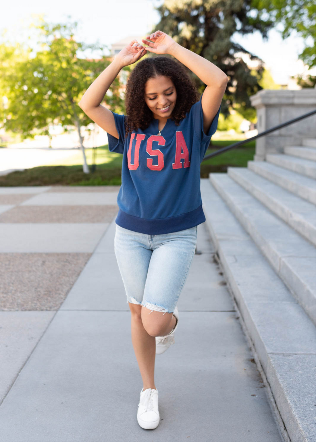 Liberty Navy USA Top