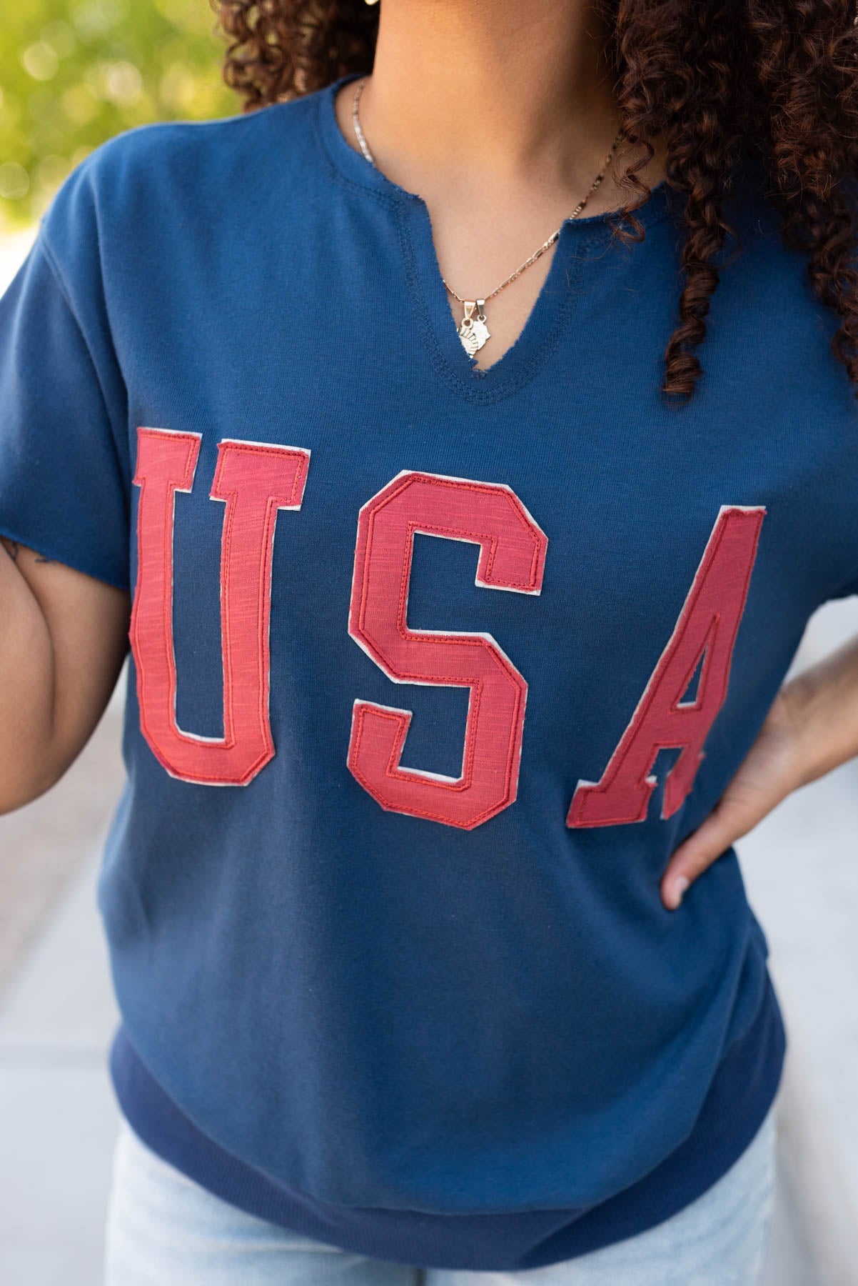 Liberty Navy USA Top