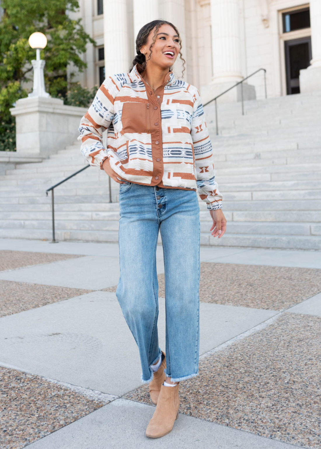 Lily Brown Aztec Shacket