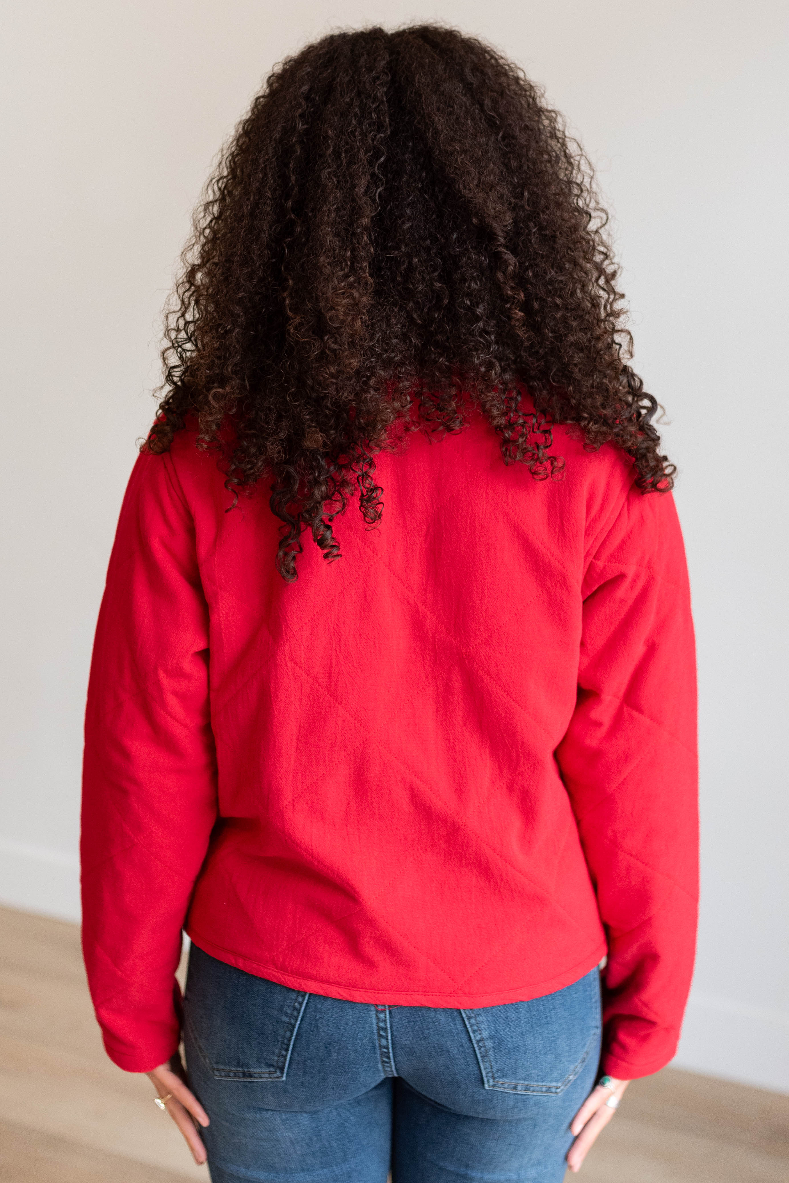 Lina Red Quilted Tie Jacket