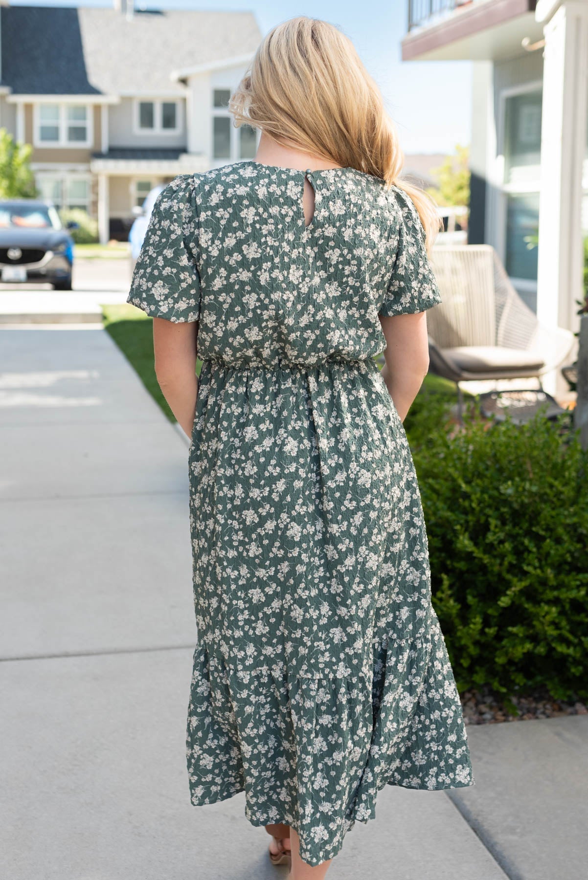 Linda Dusty Jade Floral Dress