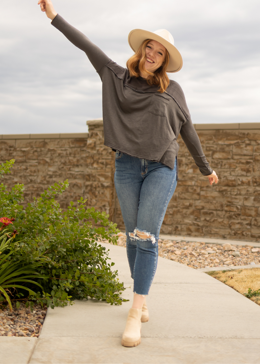 Lizzy Charcoal Top