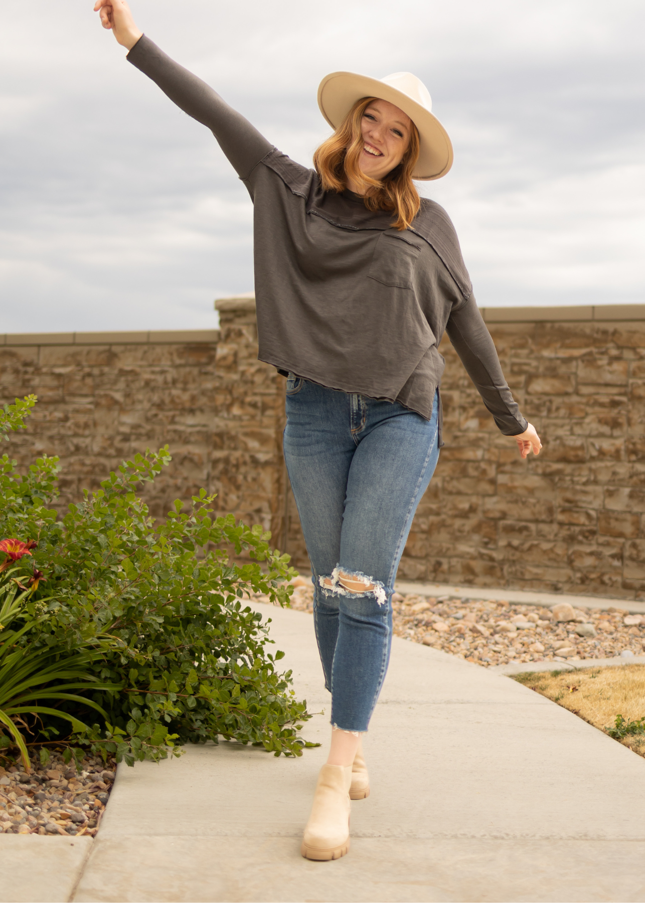 Lizzy Charcoal Top