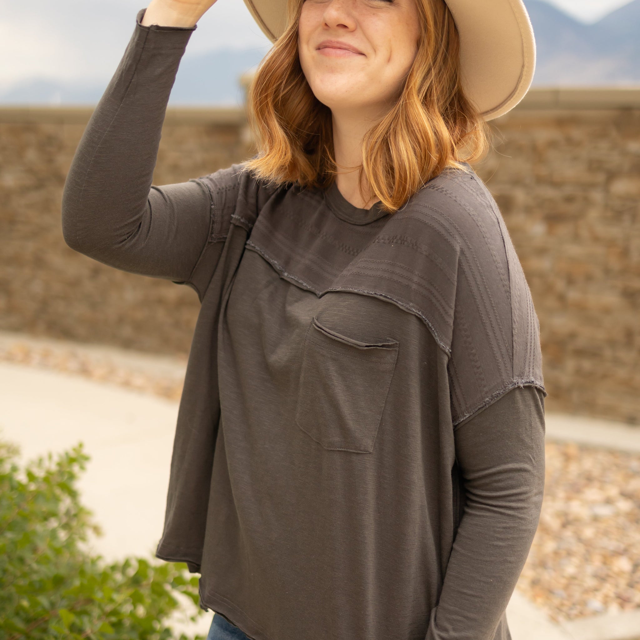 Lizzy Charcoal Top