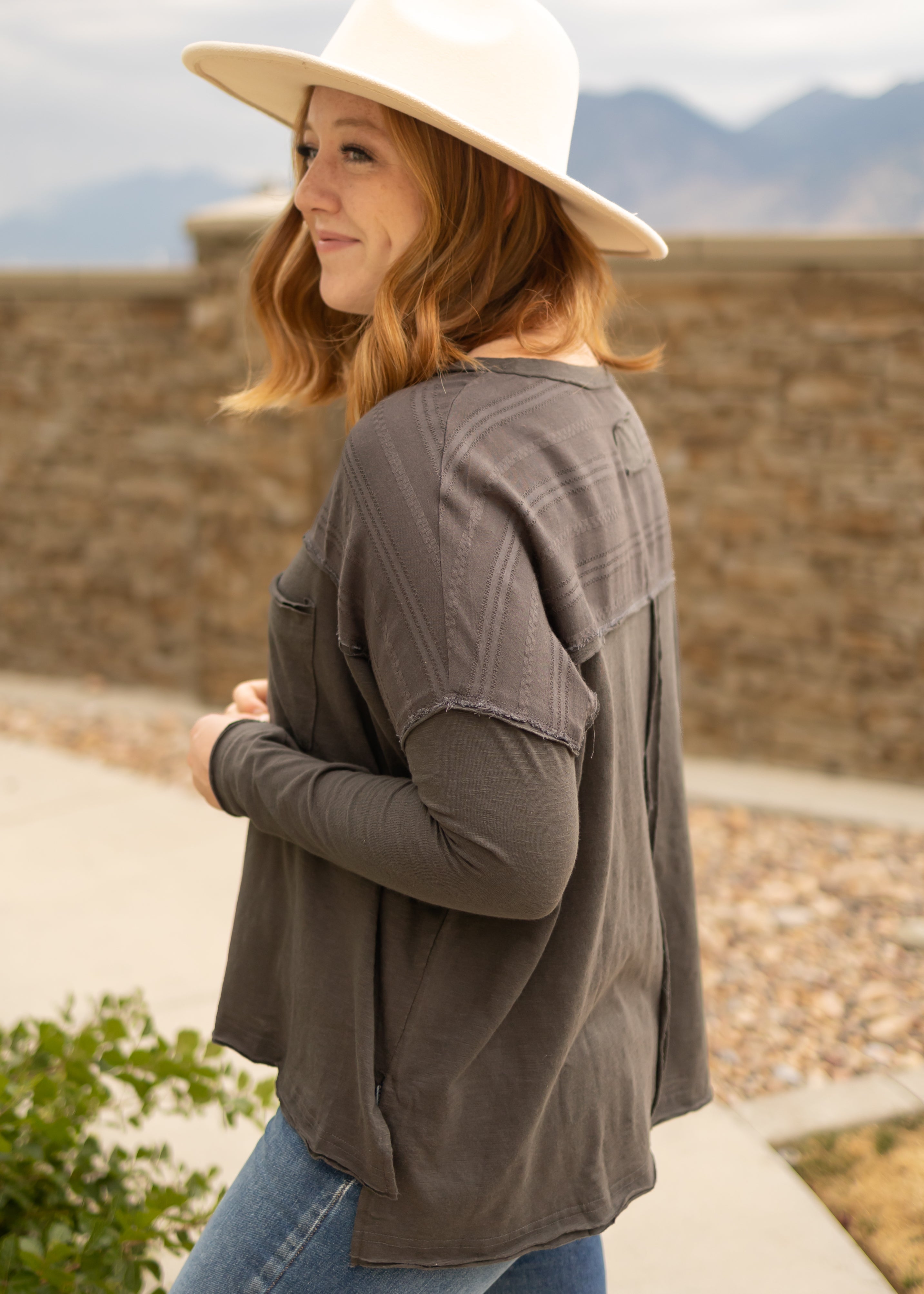 Lizzy Charcoal Top