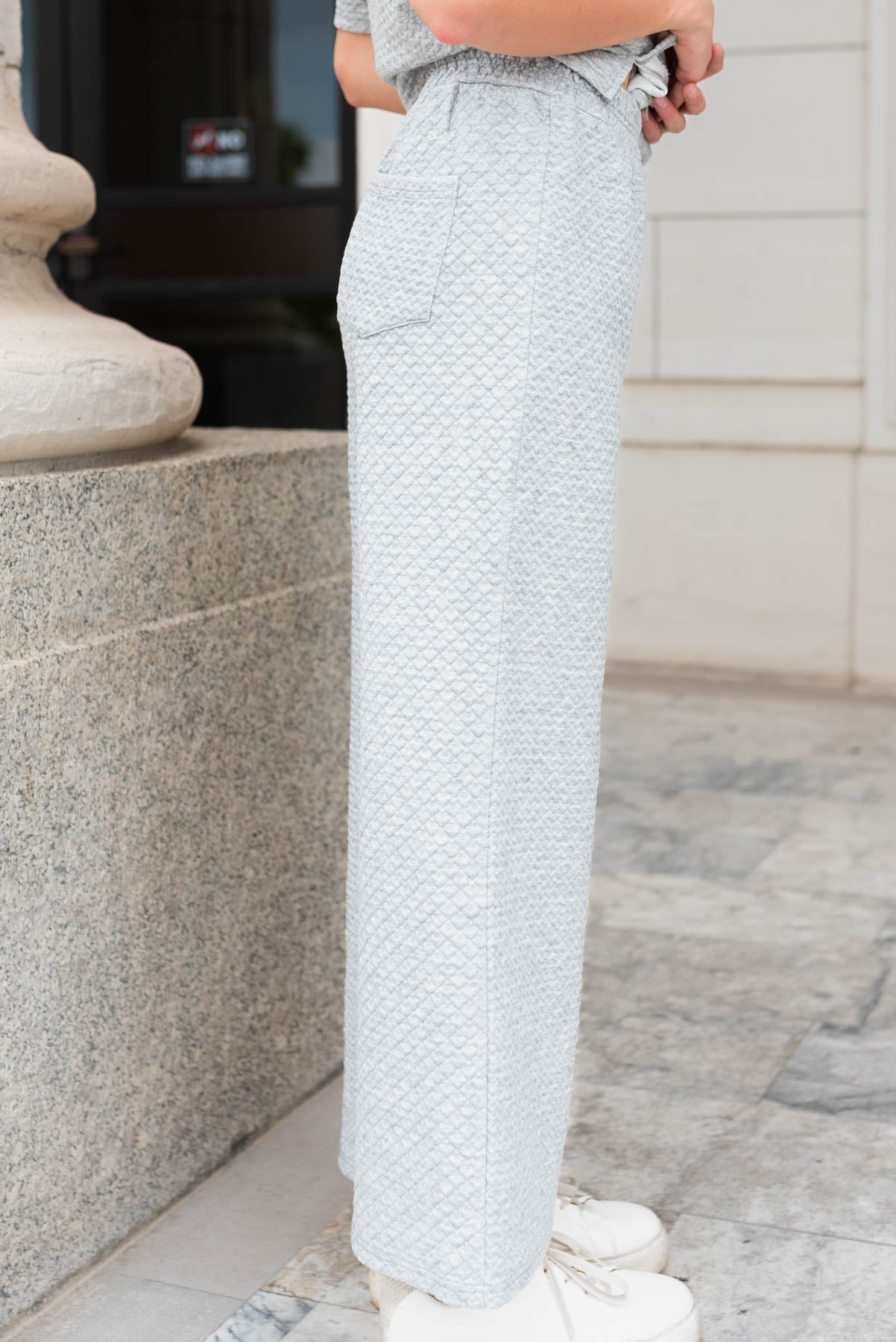 Loanna Heather Grey Knit Pants
