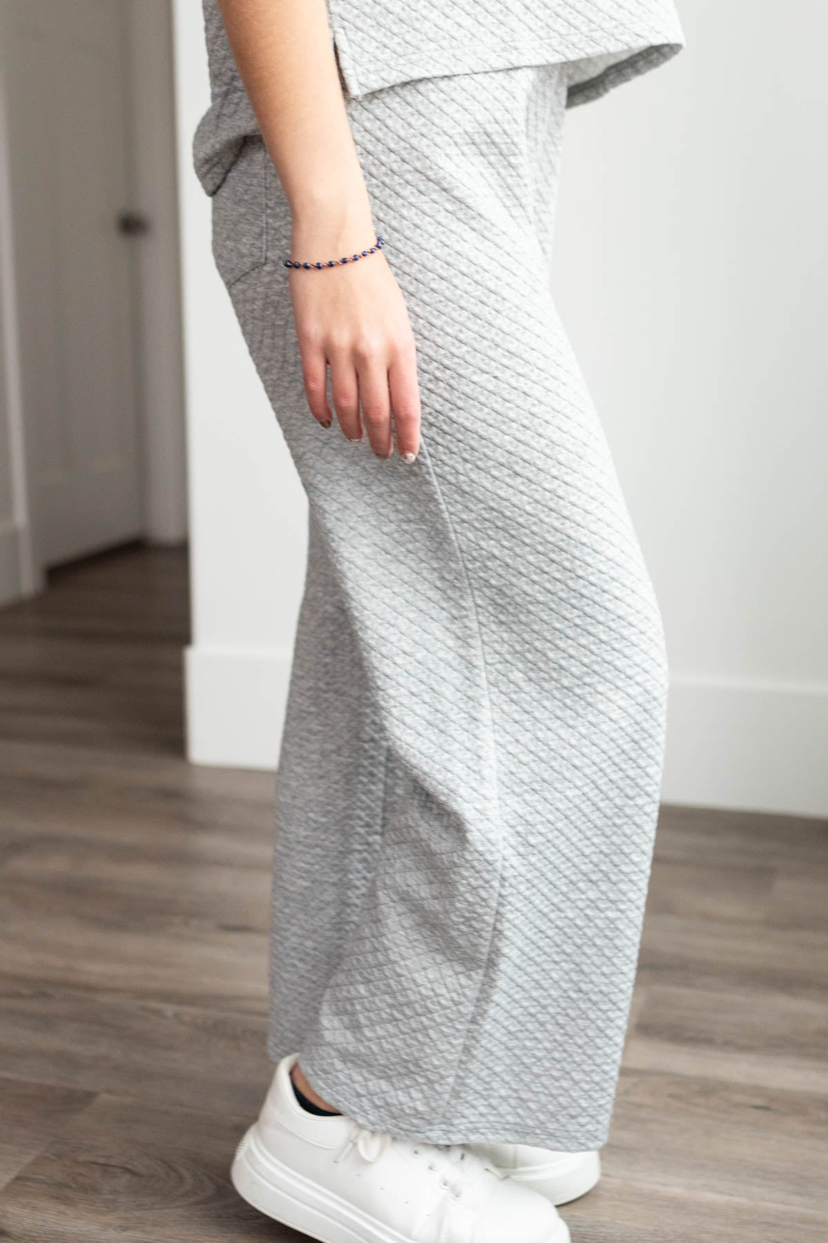 Loanna Heather Grey Knit Pants