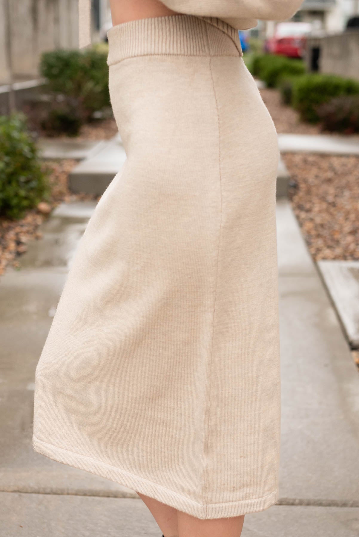 Lori Taupe Sweater Skirt
