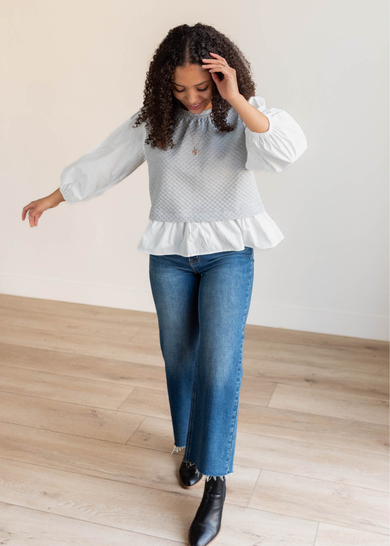 Lorretta Heather Grey Blouse