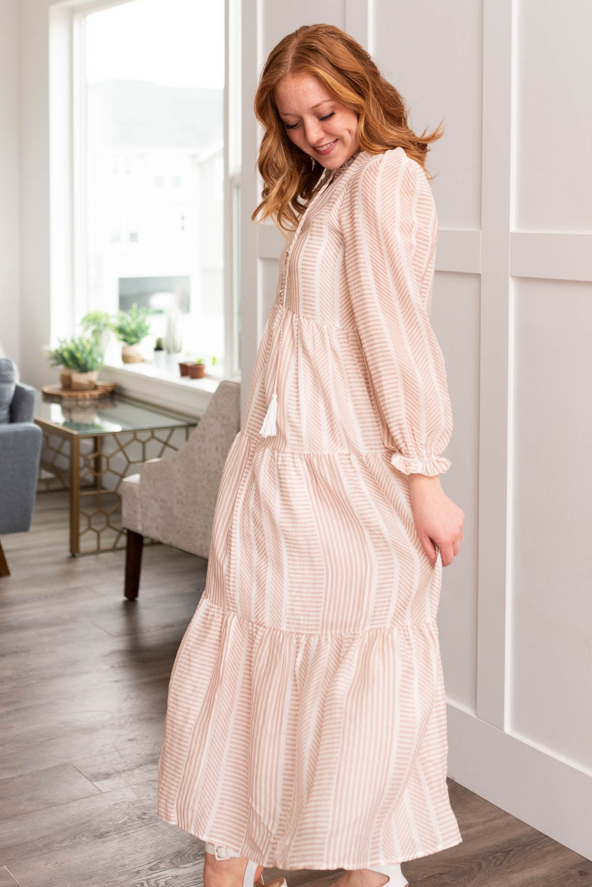 Lucy Tan Patterned Dress
