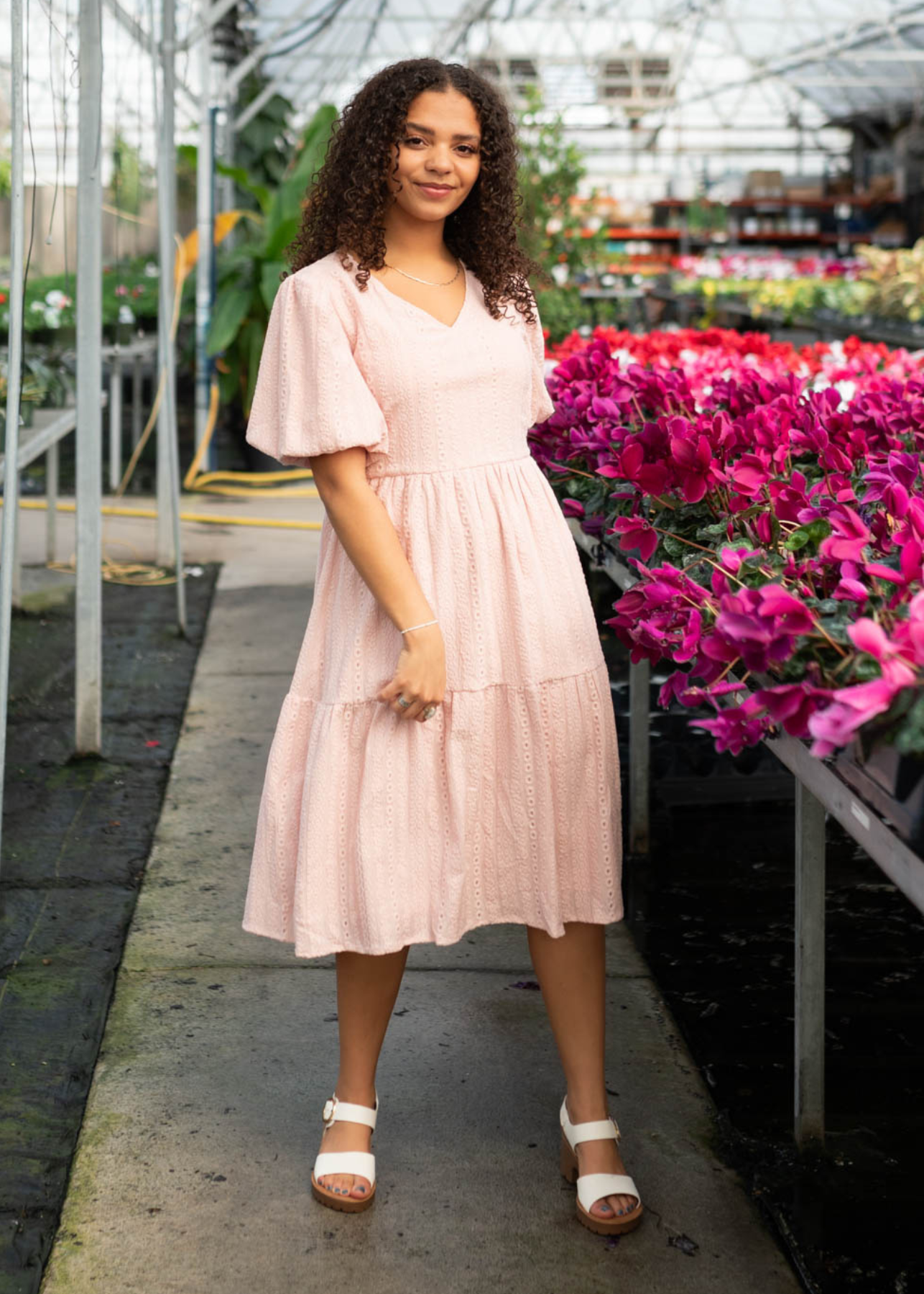 Lydia Blush Lace Dress