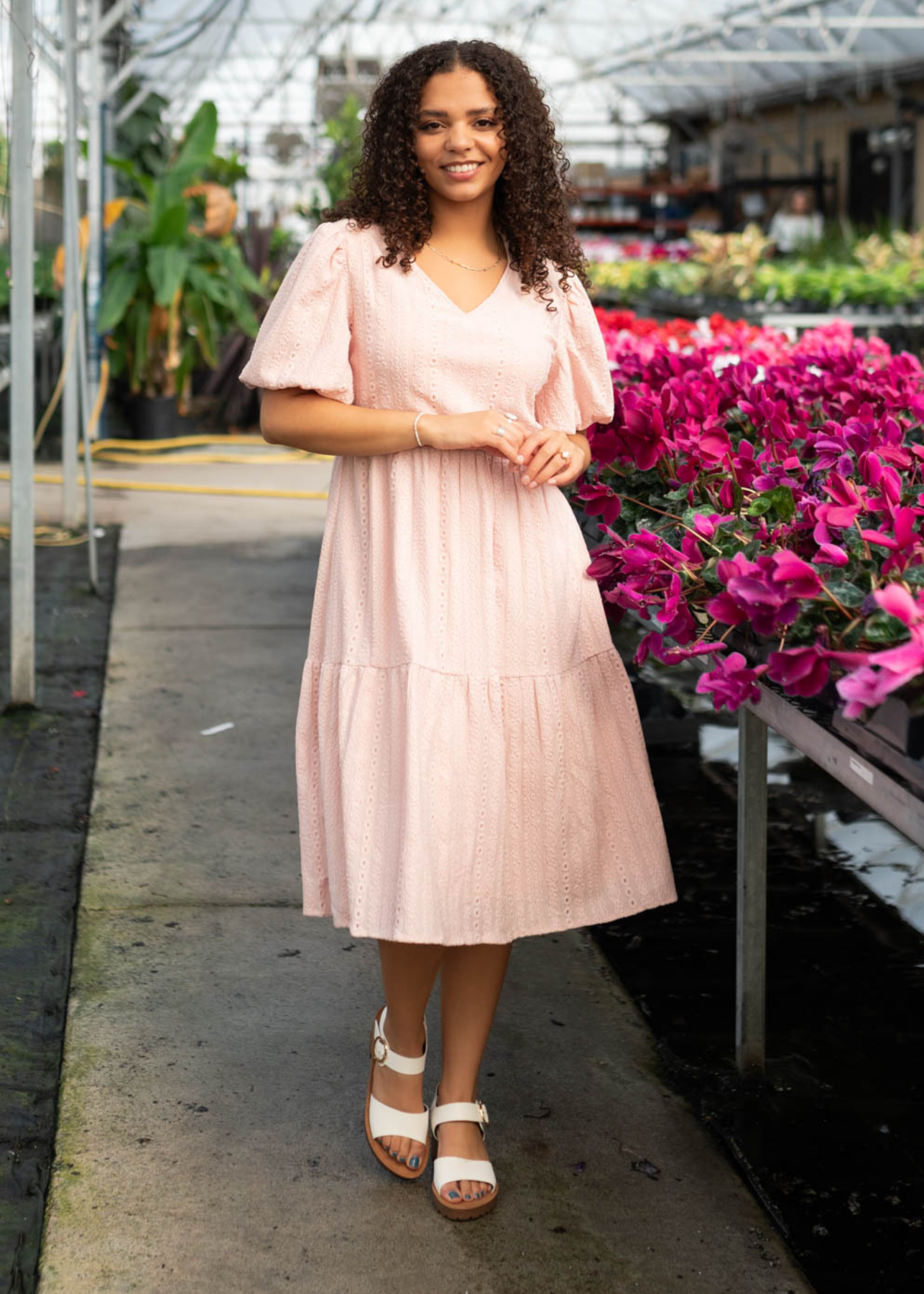 Lydia Blush Lace Dress
