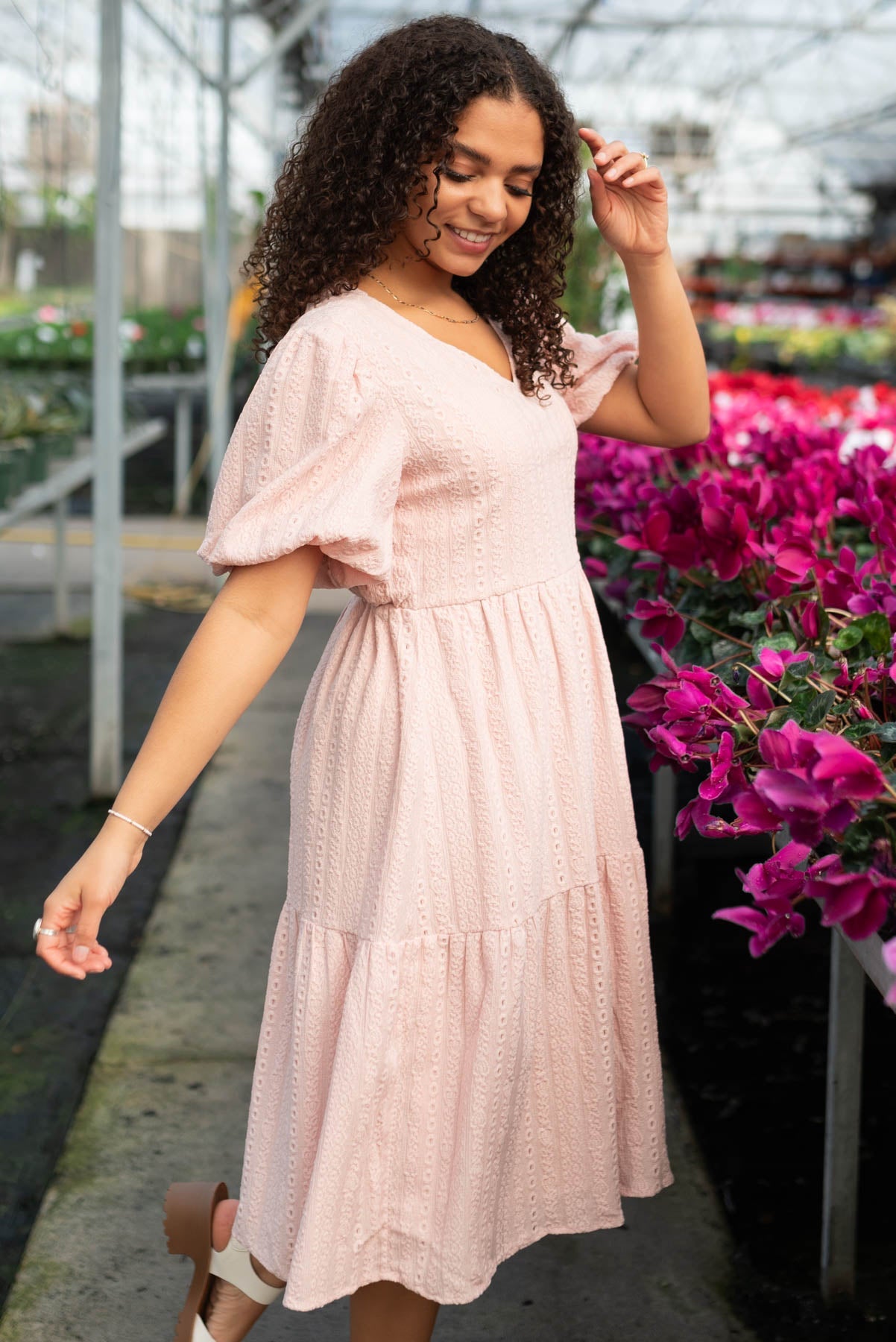 Lydia Blush Lace Dress