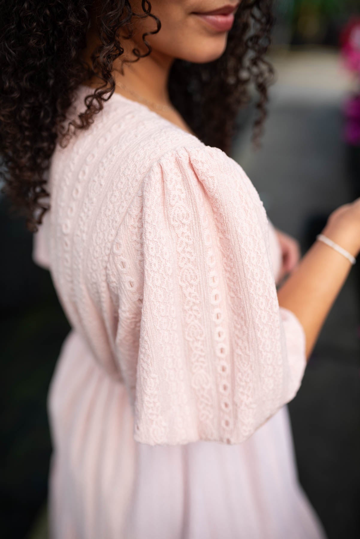 Lydia Blush Lace Dress