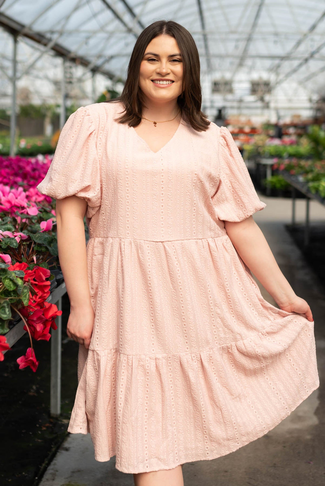 Lydia Blush Lace Dress