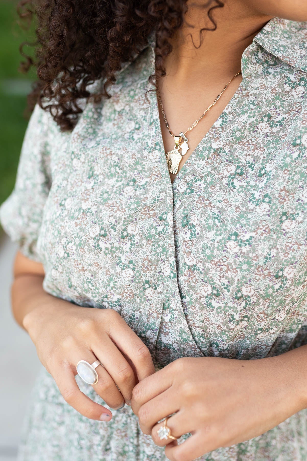 Lynda Olive Floral Midi Dress
