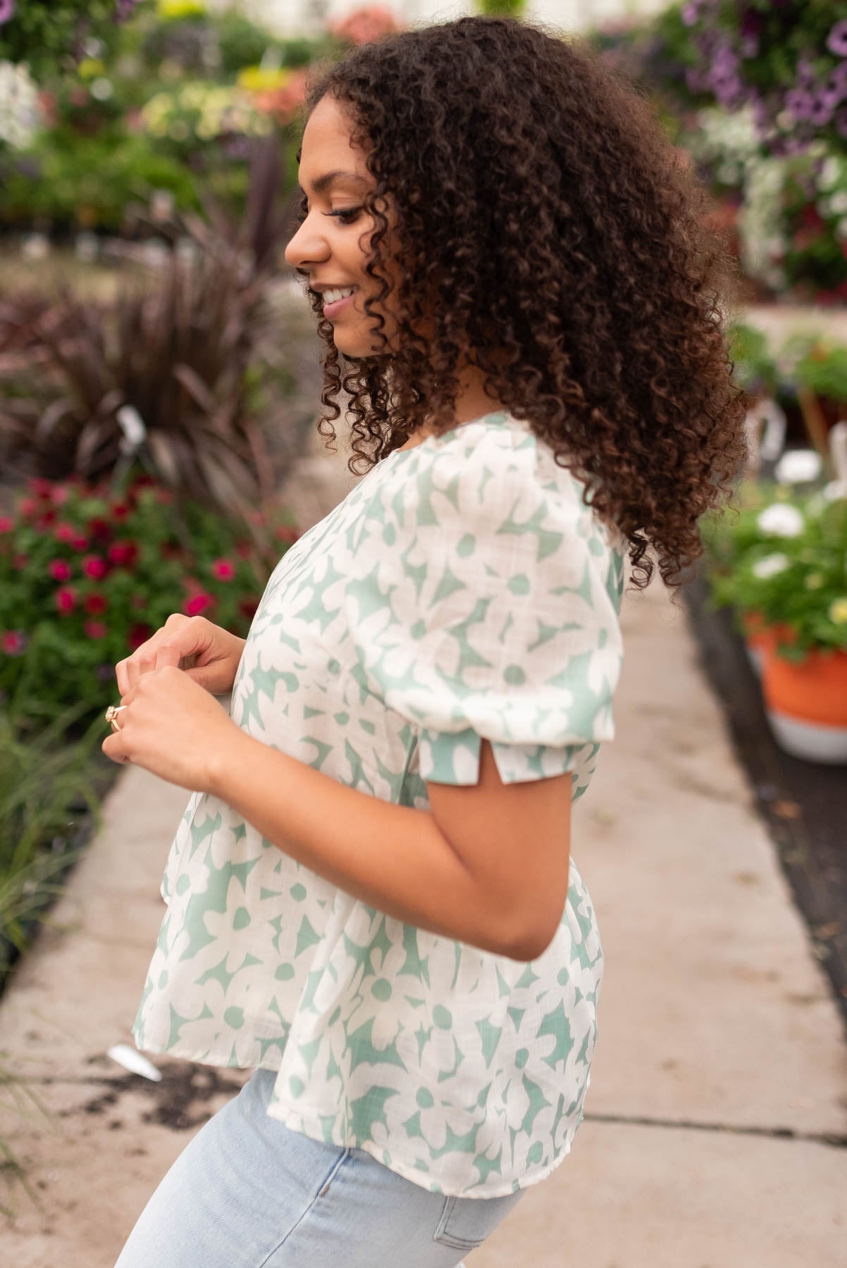 Lysa Green Floral Blouse