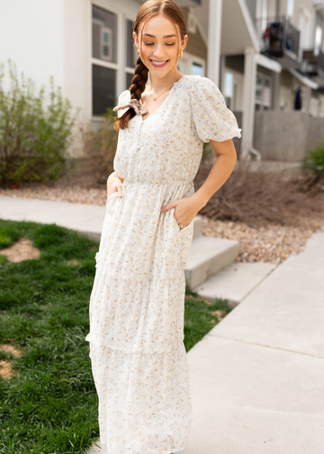 Lyssa Dusty Blue Floral Dress