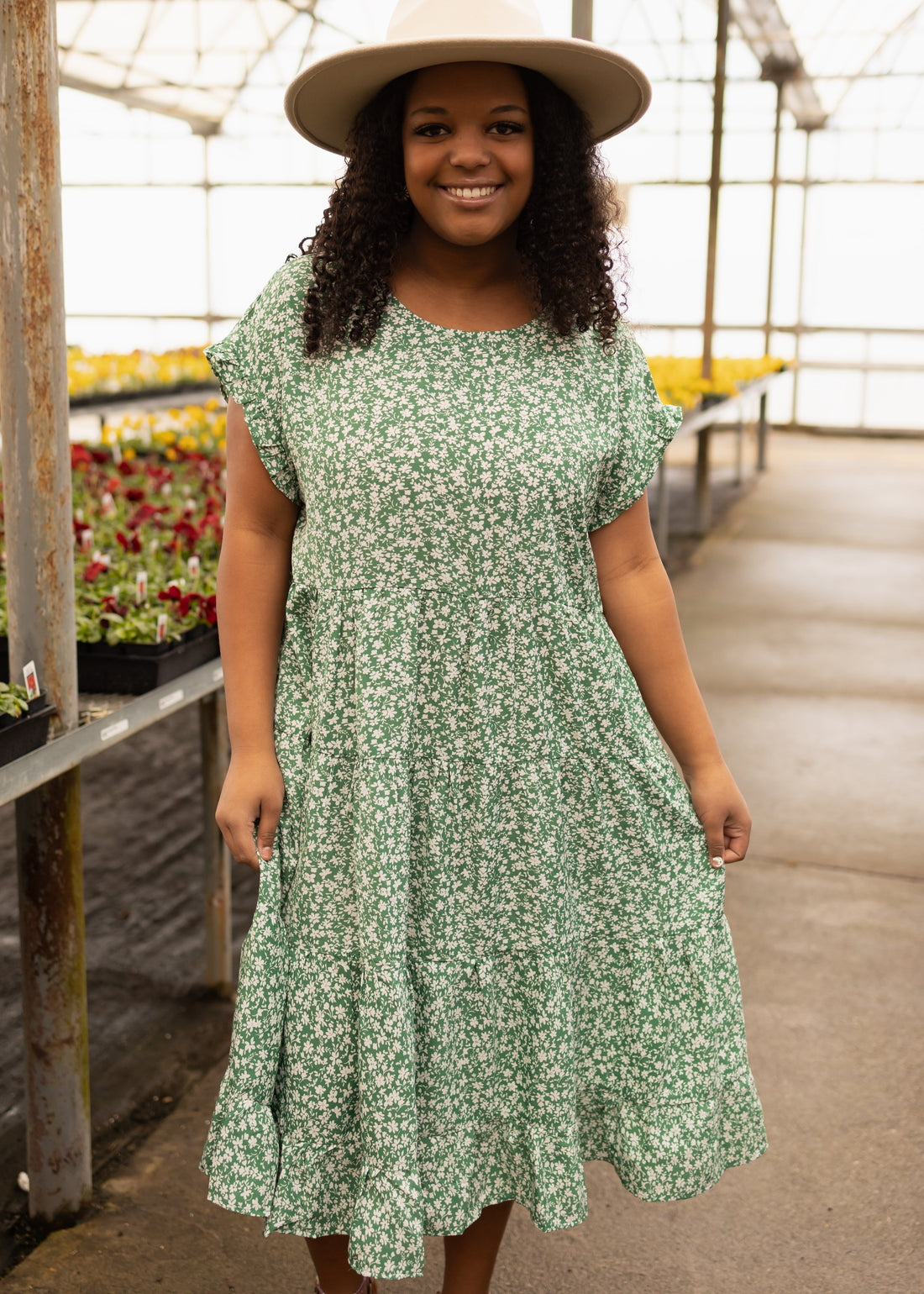 Lindsay Green Floral Dress
