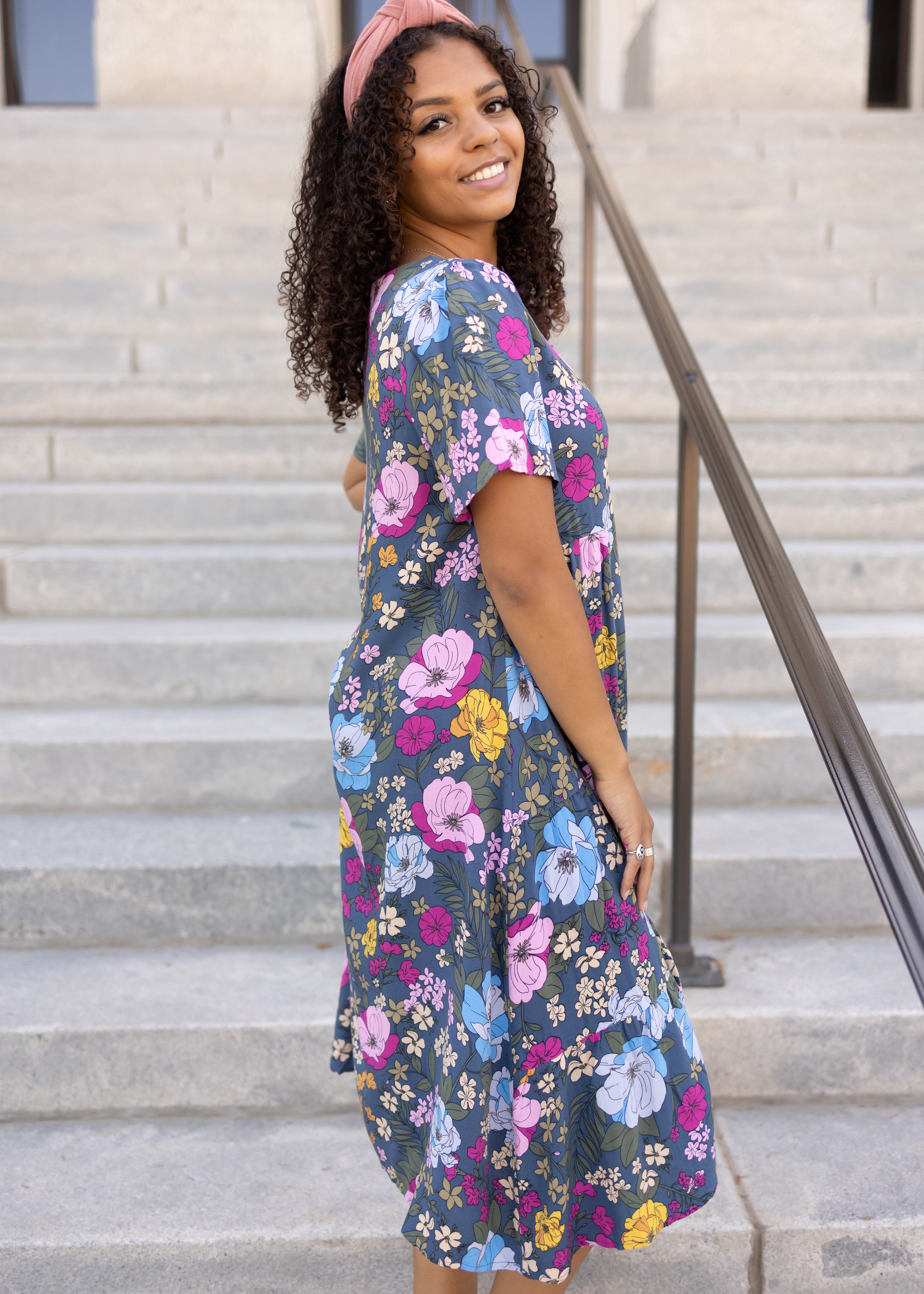 Bonnie Navy Floral Dress